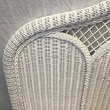 Vintage White Wicker Full Headboard