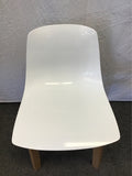 Pair of Contemporary MCM ITF Designs "Petite HiREK" White Bucket Dining Chairs