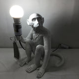 Modern Max Studio Home White Resin Monkey Table Lamp