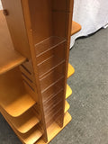 Modern Danish Modern Cherry Veneer 6-Tier Magazine Shelf