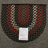 Single Half-Oval Multi-Color Braided Area Rug