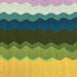 Handmade Rainbow Zig-Zag Stripe Crochet Throw Blanket