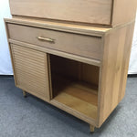 Vintage MCM Oak Veneer Secretary Desk / Office Credenza