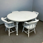 5pc Upcycled Vintage Light Blue-Painted Pine Expanding Dining Set