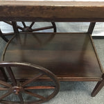 Vintage Solid Black Walnut 2-Tier Butler's Tea Cart