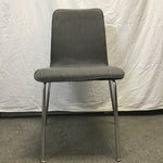 Contemporary Grey Upholstered & Chrome Accent Chair