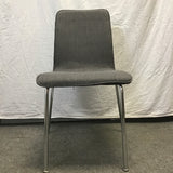 Contemporary Grey Upholstered & Chrome Accent Chair