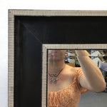 Modern Black & Silver Framed Mirror
