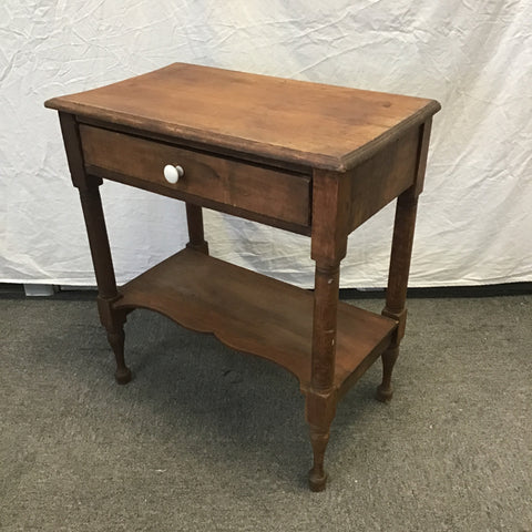 Vintage Solid Cherry 2-Tier 1-Drawer Side Table