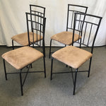 Set of 4 Modern Dorel Asia Black Metal Dining Chairs