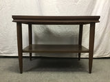 Vintage MCM Formica & Solid Oak 2-Tier End Table