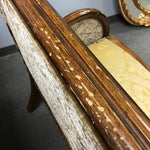 Modern Gold Upholstered & Off-White Resin Settee