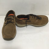 Rockport Works "Sailing Club" Brown Leather Steel Toe Boat Shoe