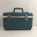 Vintage Jet Flite Blue Hard-Side Travel Make-Up Case