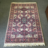 Vintage Oriental Floral Wool 4x6 Area Rug