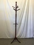 Modern Solid Tropical Wood 9-Hook Coat Tree