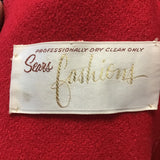 Vintage 1970's Sears Fashions Red Wool Russian Princess Coat