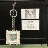 Lambs Wing White-Framed Art Print Keychain