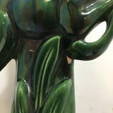 Vintage Art Deco Royal Haeger Green Ceramic Leaping Gazelle Vase