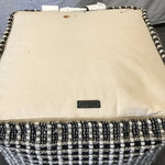 Contemporary Article "Ren" Black Weave Floor Pouf