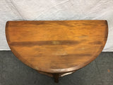 Vintage Solid Cherry Colonial 2-Tier Half-Circle Side Table