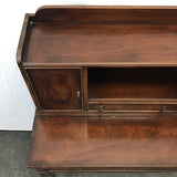 Vintage Mahogany Veneer 2-Drawer Railroad Writing Desk