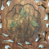 Vintage MCM Solid Teak & Brass Inlay Centerpiece Bowl