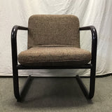 Vintage Kinetics Brown-Upholstered Canitlever Accent Chair