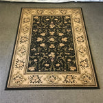 Modern Brown & Black Floral 5 x 7.5 Area Rug