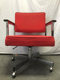 Vintage All-Steel Inc Red Fabric Rolling Office Chair