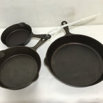 Set of Vintage Cast Iron Skillets [#3, #5, #8]