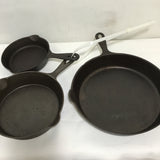 Set of Vintage Cast Iron Skillets [#3, #5, #8]