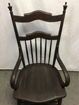 Vintage Black-Stained Solid Oak Accent Chair