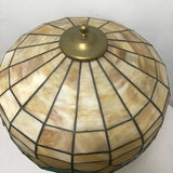 MCM Lamb Bros. Slag Shade & Tulip Barrel Table Lamp