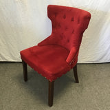 Modern Pier 1 Red Velvet Hourglass Accent Chair