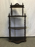 Vintage Oak Veneer & Spindle 4-Tier Shelf