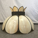 Vintage Off-White 8-Petal Stained Glass Shade