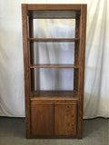 Vintage Solid & Veneer Oak 3-Tier Shelf & Cabinet