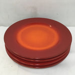 Set of 4 Fun Factory Red/Orange 11" Dinner Plates