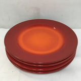 Set of 4 Fun Factory Red/Orange 11" Dinner Plates