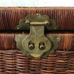 Vintage Dark-Stained Wicker Chest