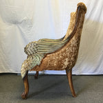 Modern Wing-Arm Brown Upholstered Armchair