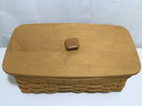 1999 Longaberger Woven Solid Maple Lidded Vainty Basket