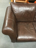 Modern ItalSofa Brown Leather 3-Cushion Sofa