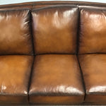 Retired Modern Mission Havertys' "Vintage Autumn" Leather Queen Sleeper Sofa