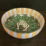 Signed Mackenzie-Childs Inspired Green Painted Bowl