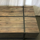 Contemporary Industrial Kressley Solid Acacia 1-Drawer Coffee Table