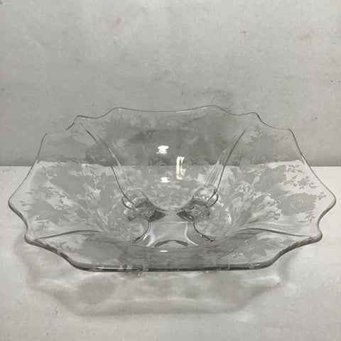 Vintage Cambridge Glass Co. "Rosepoint" 4-Toed Bowl