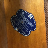 Vintage Stakmore Maple & Red Vinyl Draw-Leaf Card Table