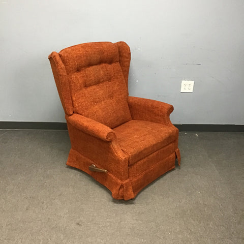 Vintage MCM La-Z-Boy Orange Upholstered Rocking Recliner